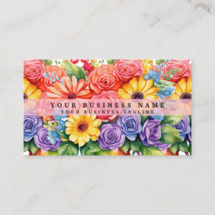 Tarjetas de presentación de flores coloridas de pr