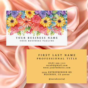 Tarjetas de presentación de flores coloridas de pr