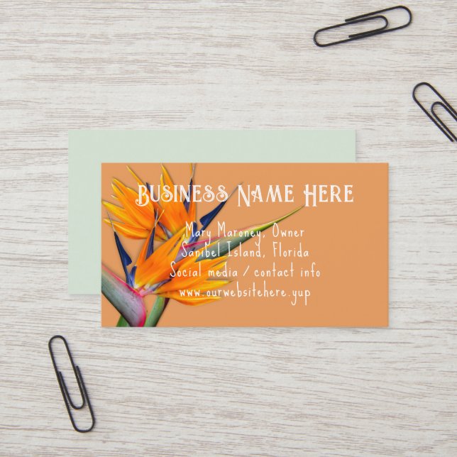 Tarjetas de presentación de flores de ave del para (Anverso/Reverso In Situ)