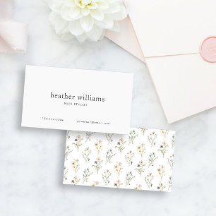 Tarjetas de presentación de flores silvestres acua