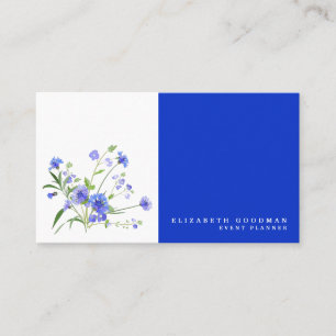 Tarjetas de presentación de flores silvestres azul