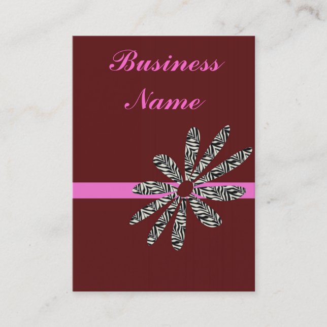 Tarjetas de presentación de flores Zebra de moda (Anverso)