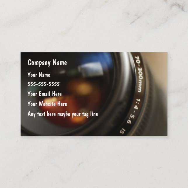 Tarjetas de presentación de fotografía (Anverso)