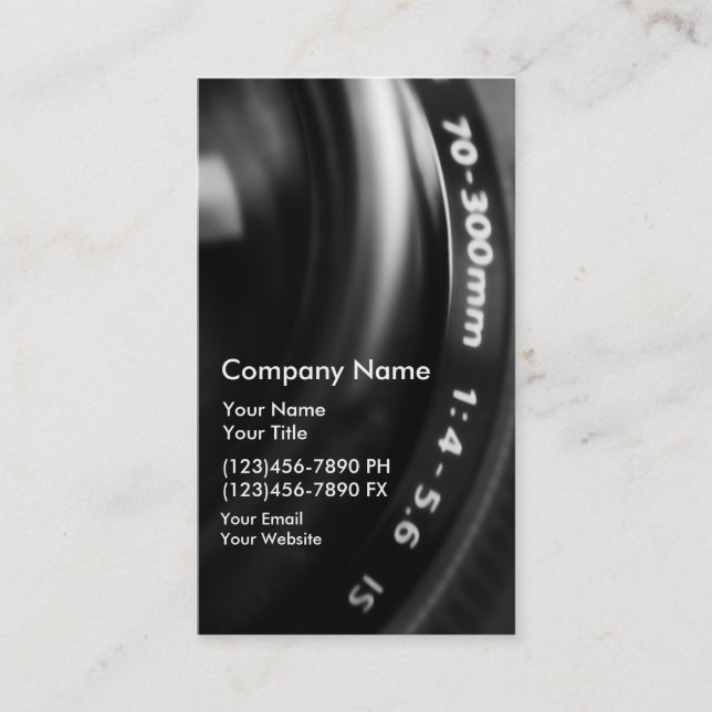 Tarjetas de presentación de fotografía (Anverso)