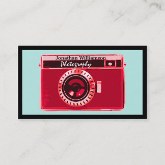 Tarjetas de presentación de fotografía con cámara