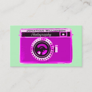 Tarjetas de presentación de fotografía con cámara