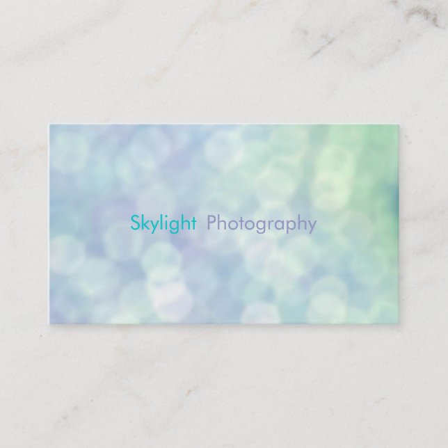 Tarjetas de presentación de fotografías Blue Bokeh (Anverso)