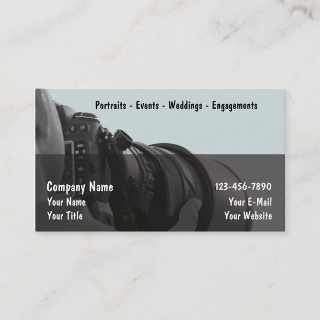 Tarjetas de Presentación de Fotógrafo (Anverso)