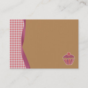 Tarjetas de presentación de Gingham Cupakes