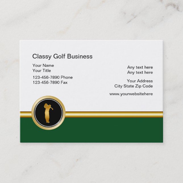 Tarjetas de presentación de golf elegantes (Anverso)