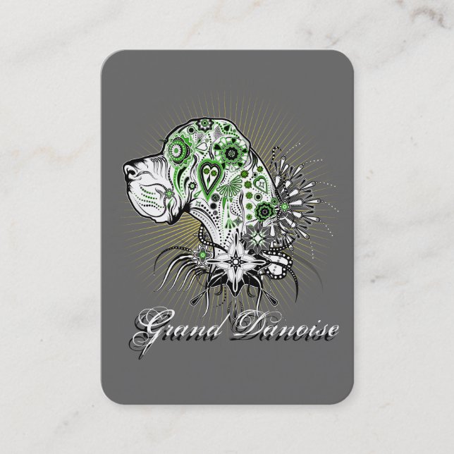 Tarjetas de presentación de Gran Danés (Anverso)