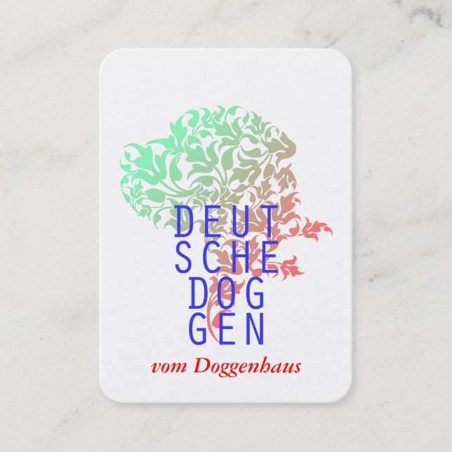 Tarjetas de presentación de Gran Danés (Anverso)