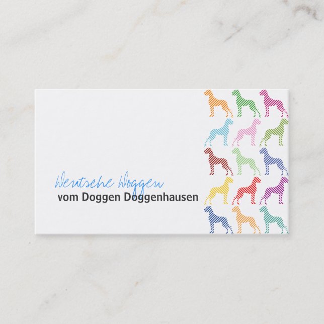 tarjetas de presentación de Gran Danés (Anverso)