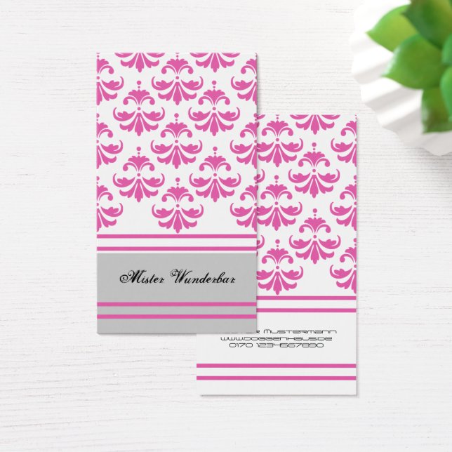 Tarjetas de presentación de Gran Danés gris rosa m (Escritorio)
