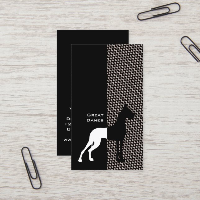 Tarjetas de presentación de Gran Danés recortadas (Anverso/Reverso In Situ)