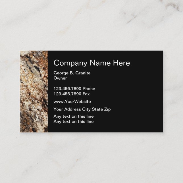 Tarjetas de presentación de Granite Construction (Anverso)