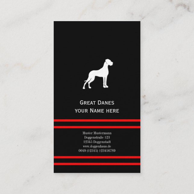 Tarjetas de presentación de Great Danes (Reverso)