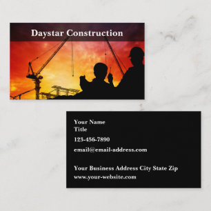 Tarjetas de presentación de grúas de construcción