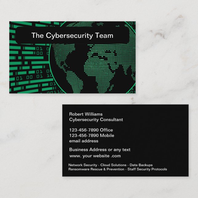 Tarjetas de presentación de Guay Cybersecurity Def (Anverso / Reverso)