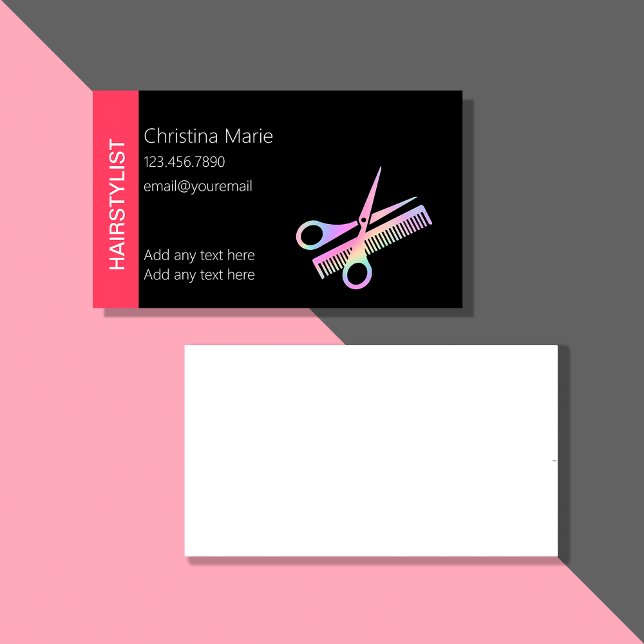 Tarjetas de presentación de Hairstylist de moda (Subido por el creador)