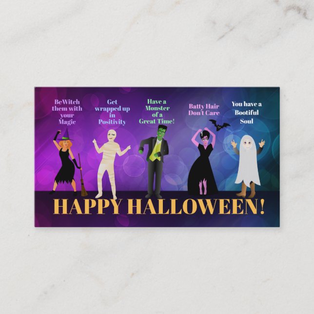 Tarjetas de presentación de Halloween Positive (Anverso)