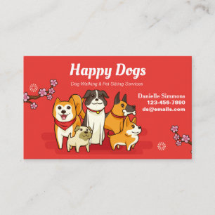 Tarjetas de Presentación de Happy Dogs Dog Sitting
