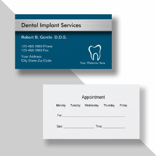 Tarjetas de presentación de implantes dentales