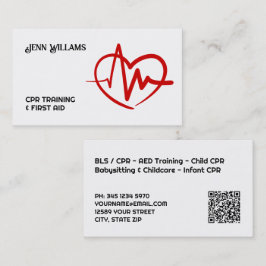 Tarjetas de presentación de instructor de RCP prof