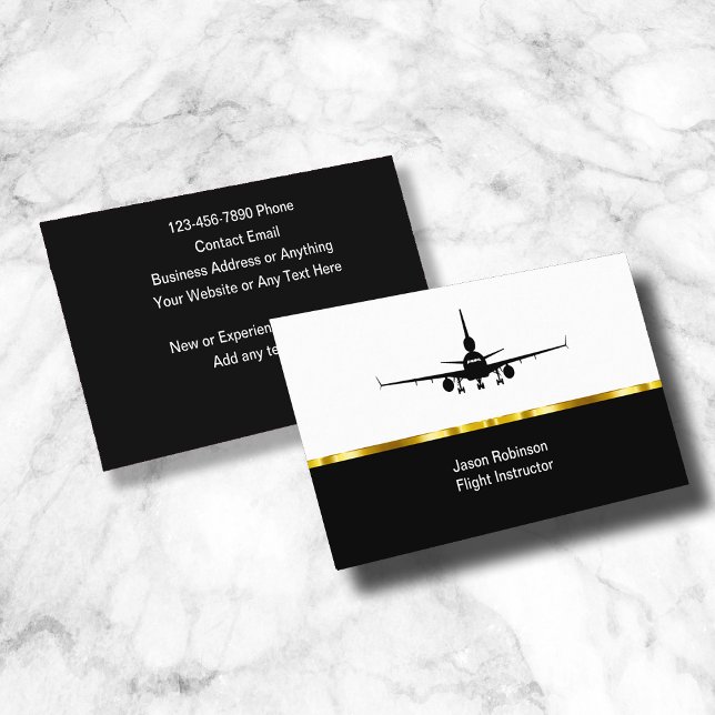 Tarjetas de presentación de instructor de vuelo co (Subido por el creador)