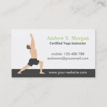 Tarjetas de presentación de instructor de yoga mas