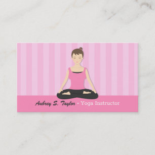 Tarjetas de presentación de instructora de yoga fe