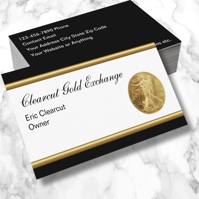 Tarjetas de presentación de inversión en oro con c (Subido por el creador)