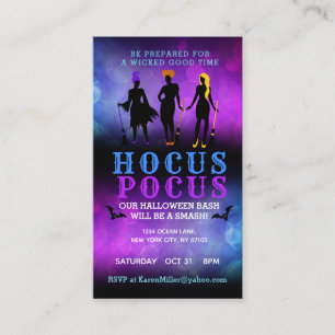 Tarjetas de presentación de invitación de Hocus Po