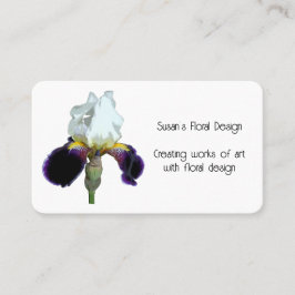 Tarjetas de presentación de Iris Blanco y Morado