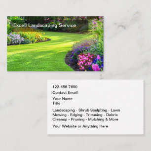 Tarjetas de presentación de jardinería coloridas