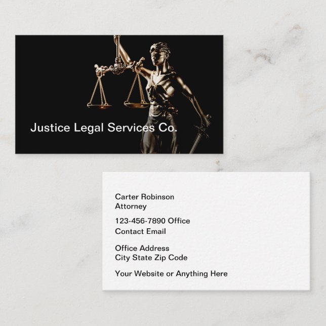 Tarjetas de presentación de justicia penal (Anverso / Reverso)