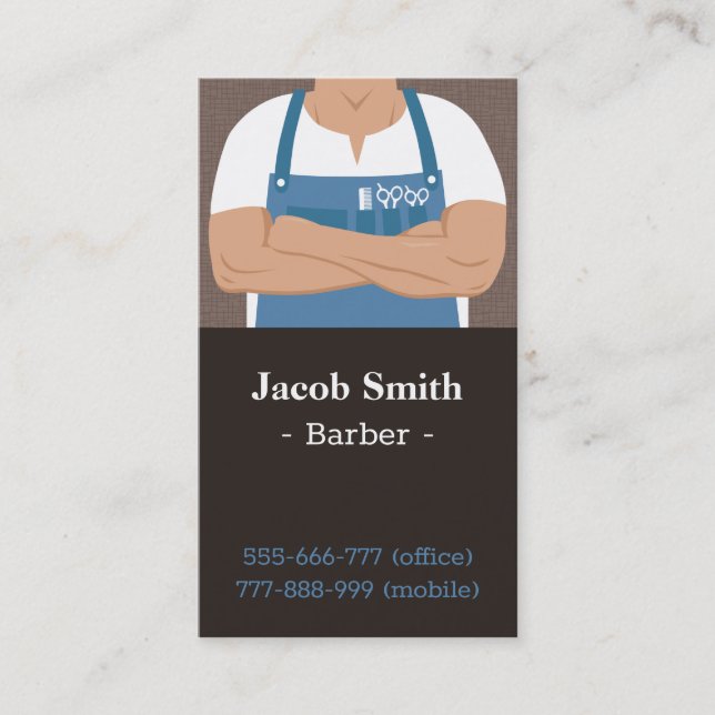 Tarjetas de presentación de la elegante barbería m (Anverso)
