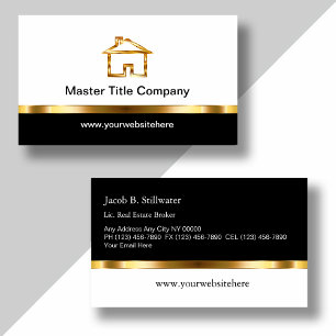 Tarjetas de presentación de la empresa de títulos