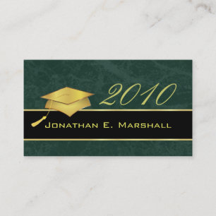 Tarjetas de presentación de la graduación de