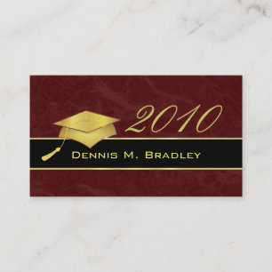Tarjetas de presentación de la graduación de