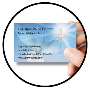 Tarjetas de presentación de la iglesia cristiana e