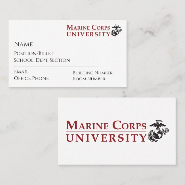 Tarjetas de presentación de la MCU (Anverso / Reverso)