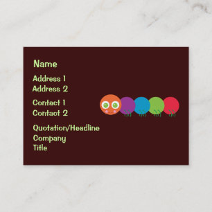 Tarjetas de presentación de la oruga del arcoiris