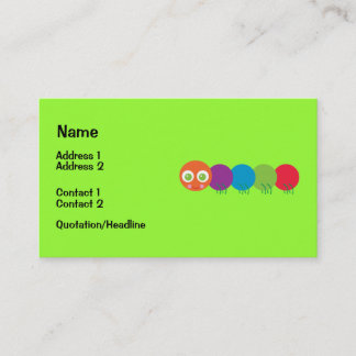 Tarjetas de presentación de la oruga del arcoiris