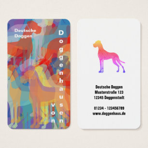Tarjetas de presentación de la perrera Great Dane 