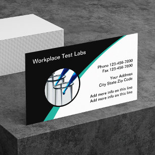 Tarjetas de presentación de laboratorio de pruebas