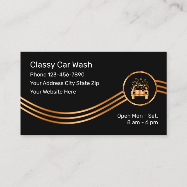 Tarjetas de presentación de lavado de autos con cl (Anverso)