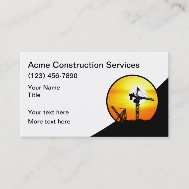 Tarjetas de presentación de logotipo de construcci (Anverso)