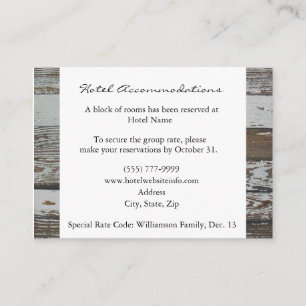 Tarjetas de presentación de los hoteles Old Wood H