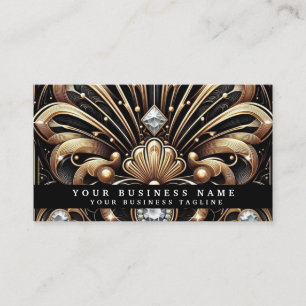 Tarjetas de presentación de lujo Art Deco negro or
